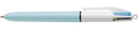 Bic Colours Fun 4-kleurenbalpen, medium, pastel inktkleuren, lichaam pastelblauw - thumbnail