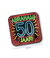 NEON Deurbord Abraham 50 jaar - thumbnail