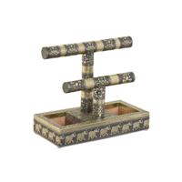 Doos-Juwelenkistje Home ESPRIT Wit Champagne Hout Aluminium 20 x 10 x 18 cm - thumbnail