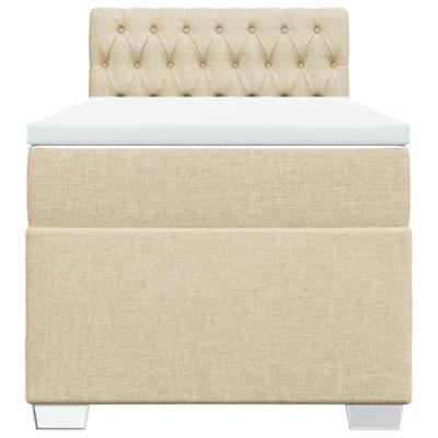Boxspring met matras stof crèmekleurig 80x200 cm