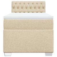Boxspring met matras stof crèmekleurig 80x200 cm - thumbnail