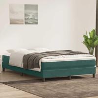 Boxspring met matras fluweel donkergroen 160x220 cm - thumbnail