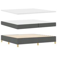 Boxspringbed met matras stof donkergrijs 200x200 cm - thumbnail