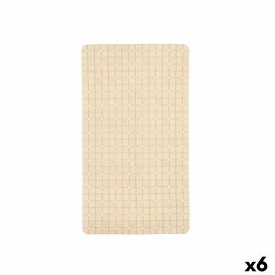Antislipmat voor in de douche Berilo Beige PVC 67,7 x 38,5 x 0,7 cm Ruiten (6 Stuks)