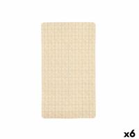 Antislipmat voor in de douche Berilo Beige PVC 67,7 x 38,5 x 0,7 cm Ruiten (6 Stuks) - thumbnail