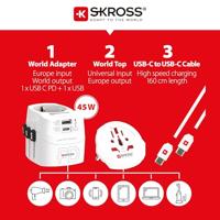 Skross 1.302474 Reisstekker Pro Light USB AC45PD World - thumbnail