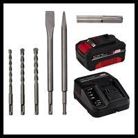 Einhell Power X-Change HEROCCO Kit +5 (1x3,0Ah) SDS-Plus-Accu-boorhamer 18 V 3.0 Ah Li-ion Incl. accu, Incl. koffer, Incl. accessoires - thumbnail