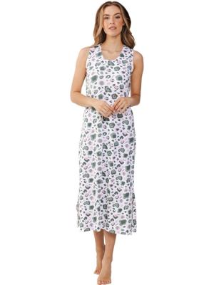 Lang katoenen nachthemd panterprint