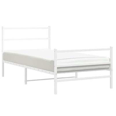 Bedframe met hoofd- en voeteneinde metaal wit 100x200 cm