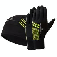 Ronhill Beanie and Glove Set Black/Yellow - thumbnail