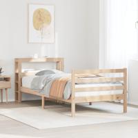 Bedframe met hoofdbord massief grenenhout 100x200 cm - thumbnail
