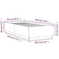 Bedframe met LED-verlichting grijs sonoma eikenkleurig 90x200cm - thumbnail
