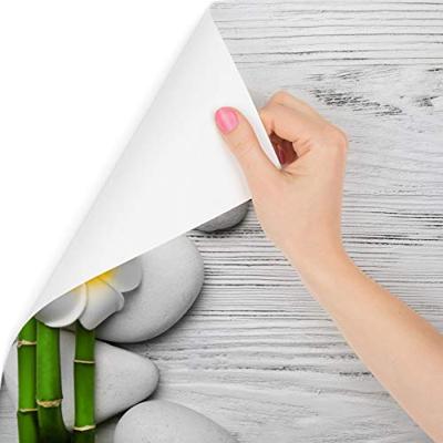Fotobehang - Witte Planken met stenen en Bloemen, Spa, in 11 maten, inclusief behanglijm - thumbnail