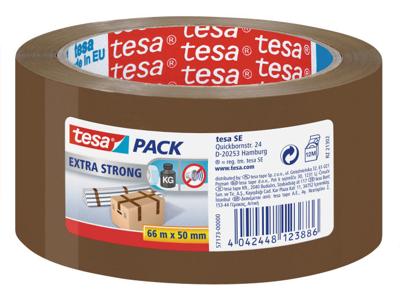 Tesa verpakkingsplakband Extra Strong, ft 50 mm x 66 m, PVC, bruin