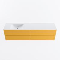 MONDIAZ VICA 190cm badmeubel onderkast Ocher 4 lades. Wastafel CLOUD links 1 kraangat, kleur Talc. - thumbnail