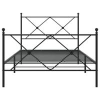 Bedframe met hoofd- en voeteneinde metaal zwart 100x190 cm - thumbnail