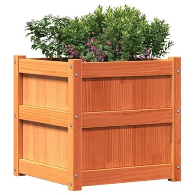 Plantenbakken 2 st cm massief grenenhout wasbruin