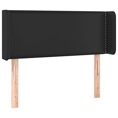 Hoofdbord met randen 83x16x78/88 cm kunstleer zwart