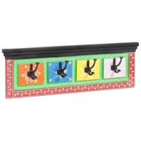 VidaXL Kapstok zwart 80 x 25 x 2 cm massief mango hout - thumbnail