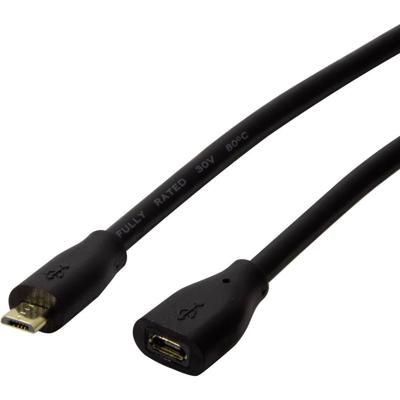 LogiLink CU0122 USB 2.0 Micro-B power uitbreiding Zwart