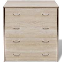 Dressoir met 4 lades 60x30,5x71 cm eikenkleur - thumbnail