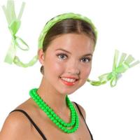 Diadeem met vlechten fluor GEEL - thumbnail