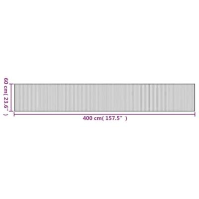 VidaXL Vloerkleed rechthoekig 60x400 cm bamboe zwart