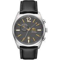 Lacoste horlogeband 2010728 / 2010729 / LC-68-1-14-2489 Leder Zwart 24mm + zwart stiksel - thumbnail