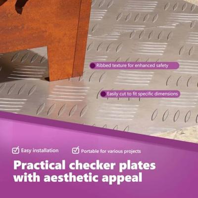 VidaXL Trap tread rechthoekig 4 pcs zilver 50 x 40 cm aluminium