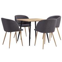 vidaXL 5-delige Eethoek stof taupe - thumbnail