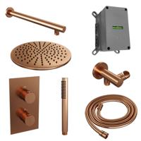 Inbouw Regendouche Set Brauer Copper Edition Plafond Uitloop Ronde Hoofddouche 30 cm Met Glijstang en Handdouche 3 Standen Koper - thumbnail