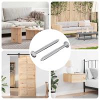 Houten Schroef 2 pcs Zilver 9,8 x 53 mm Staal - thumbnail