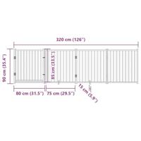 Hondenhek inklapbaar met deur 4 panelen 320cm massief vurenhout - thumbnail