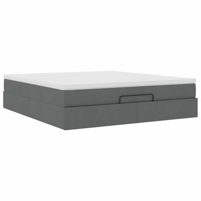 Ottoman bed met matras 160x200cm stof donkergrijs