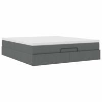 Ottoman bed met matras 160x200cm stof donkergrijs - thumbnail