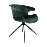 Zuiver Eetkamerstoel 'Mia' Velvet, kleur Groen - thumbnail