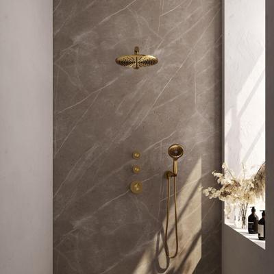 Gold Edition thermostatische regendouche set 08 met 30 cm douchekop en 3-standen handdouche