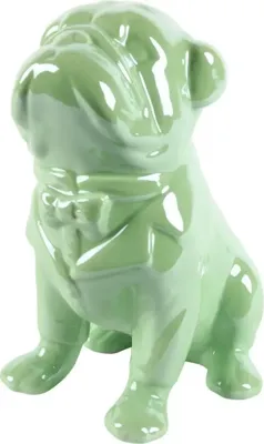 Countryfield ornament keramiek buldog aurora 13.5x10x17.5cm licht groen Countryfield ornament keramiek buldog aurora 13.5x10x17.5cm licht groen