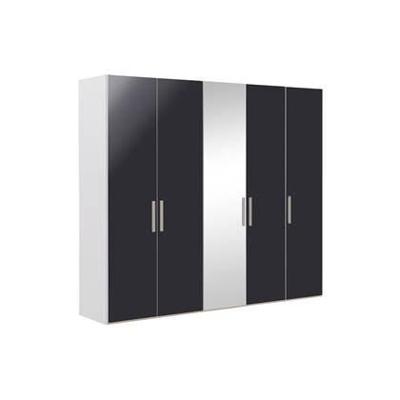 Goossens Kledingkast Easy Storage Ddk, Kledingkast 253 cm breed, 220 cm hoog, 4x draaideur en 1x spiegel draaideur midden