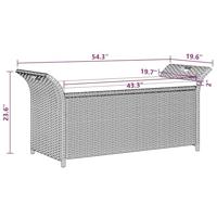 Opbergbankje met kussen 138 cm poly rattan zwart - thumbnail