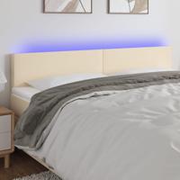 Hoofdbord LED 160x5x78/88 cm stof crèmekleurig - thumbnail