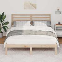 Bedframe met hoofdeinde Bruin 140 x 190 cm Massief grenenhout - thumbnail