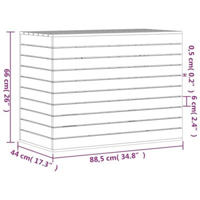 Wasmand 88,5x44x66 cm massief grenenhout