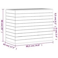 Wasmand 88,5x44x66 cm massief grenenhout wit - thumbnail