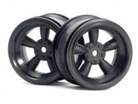 HPI - Vintage 5 spoke wheel 31mm (wide) black (6mm offset) (3821) - thumbnail