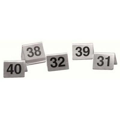 Bordje / tafelnummer set 31 tot 40 rvs