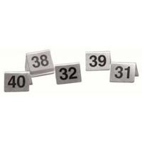 Bordje / tafelnummer set 31 tot 40 rvs - thumbnail