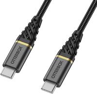 OtterBox Premium Reinforced Braided USB-C naar USB-C Cable, snelle oplaadkabel voor Smartphone en Tablet, ultrarobuust, buig- en buigzaam getest, 1m, Zwart - thumbnail