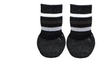 Trixie hondensokken anti-slip met rubberlaag rondom zwart - thumbnail