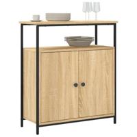 Dressoir 70x30x80 cm bewerkt hout sonoma eikenkleurig - thumbnail